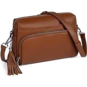 Small Leather Crossbody Bag Women RFID Wallet Purse Travel Everyday Shoulder Bag